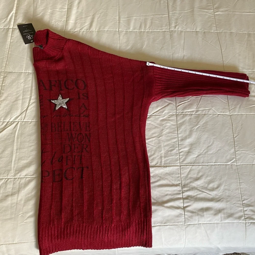 Barbara’s Closet Red Graphic Knit Sweater – Made in Italy